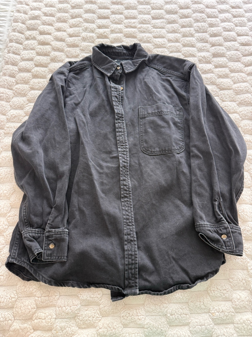 ASOS Washed Denim Black Button-Up Shirt
